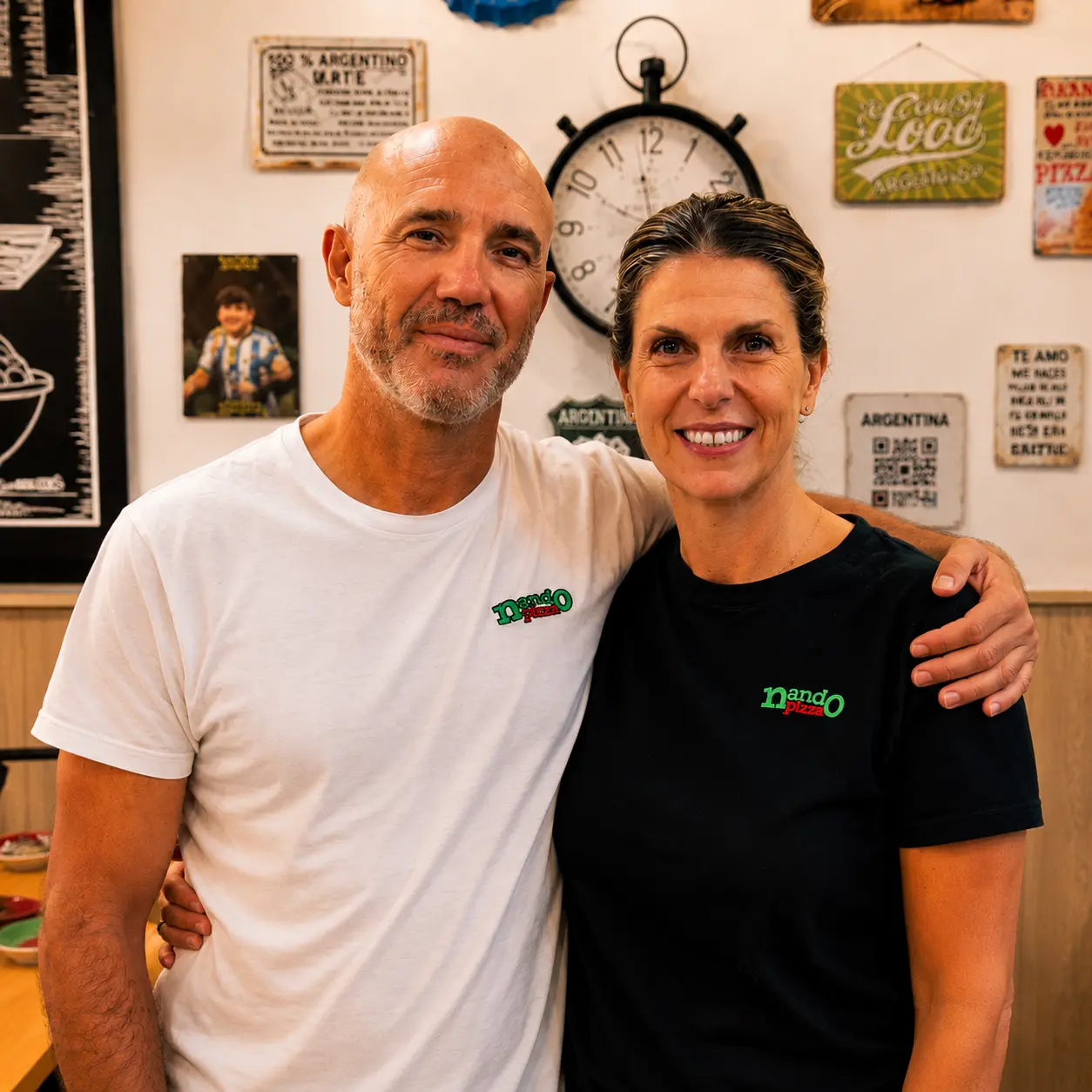 Marcelo y Mariela, responsables de Pizzería Nando